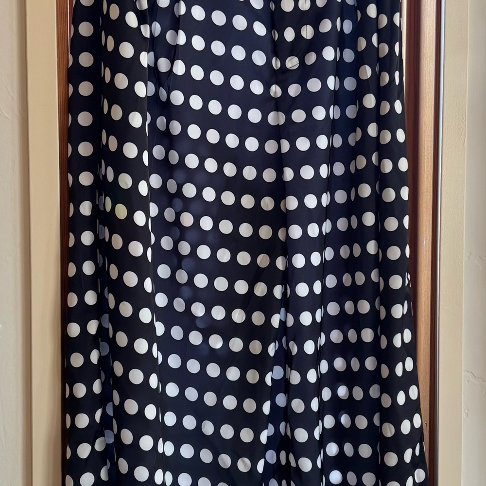 STYLEWE Black and White A-Line Polka Dot Wide Leg Pant - Picture 3 of 5